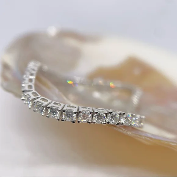 Moissanite Tennis Bracelet 3mm Infinity Bracelet 18K 925 GRA Certified Brilliant - Picture 4 of 10